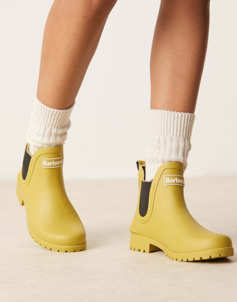 Barbour Wilton wellington boots in limeade-Green