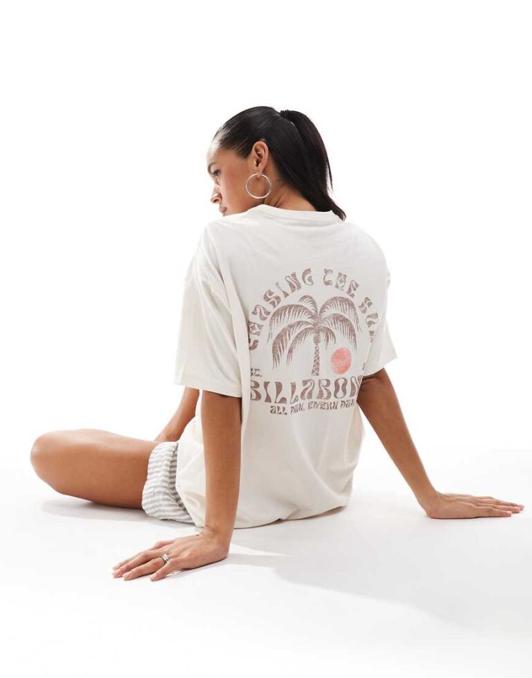 Billabong chasing sun t shirt in cream-White