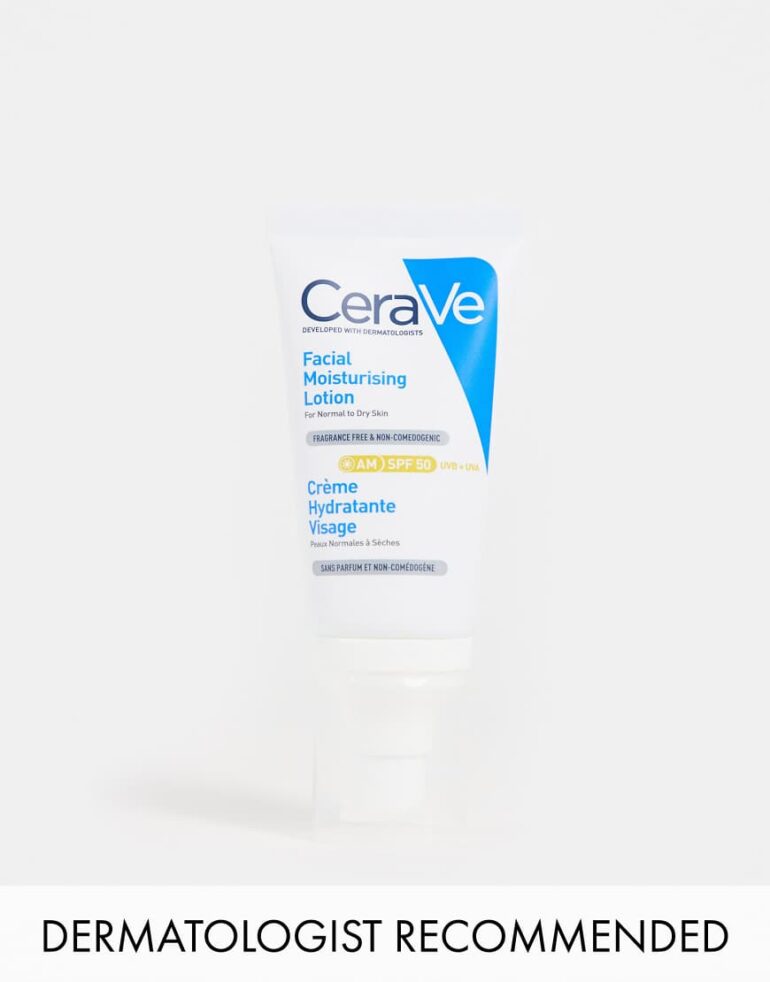 CeraVe AM Facial Moisturising Lotion SPF50 with Ceramides for Normal to Dry Skin 52ml-No colour