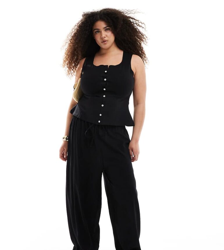 Esmee Curve Exclusive beach trousers in black