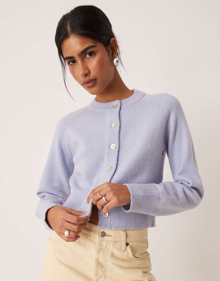 OMNES Crew neck button placket Knitwear in omnes-Blue