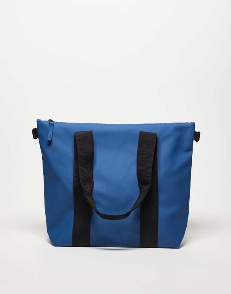 Rains tote bag mini with tonal logo in blue