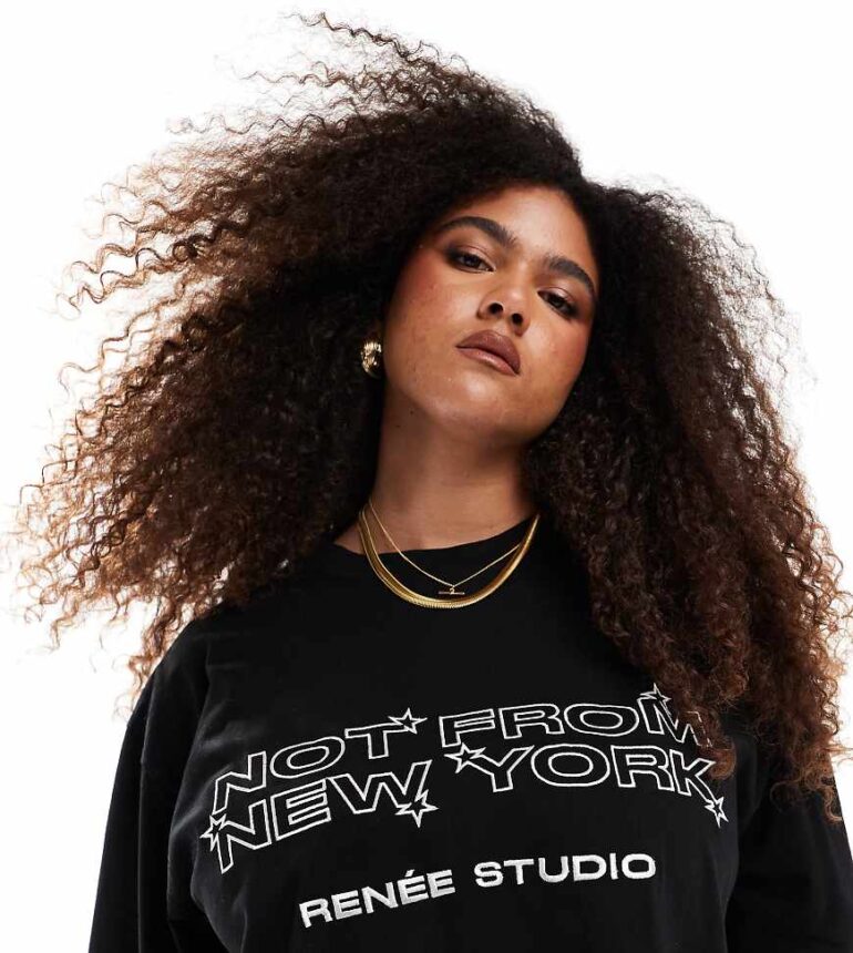 Renee Studio Plus exclusive not from NY t-shirt in black