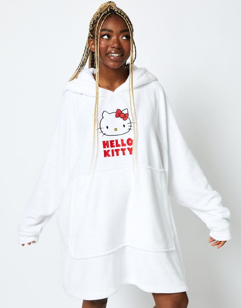 Skinnydip London Hello Kitty x Skinnydip Blanket Hoodie in White