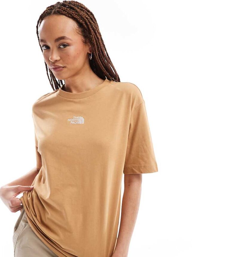 The North Face Oversized heavyweight t-shirt in beige Exclusive at ASOS-Neutral
