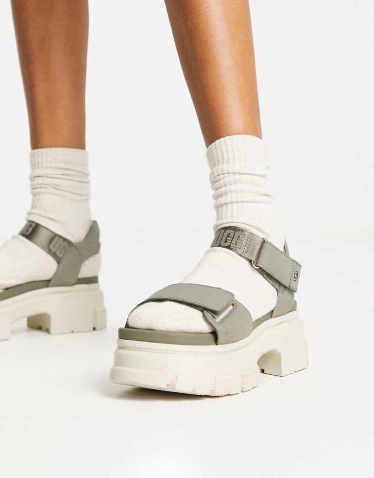 UGG Ashton Ankle leather sandals in green