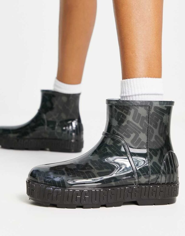 UGG Drizlita Graphic Monogram wellie boots in black