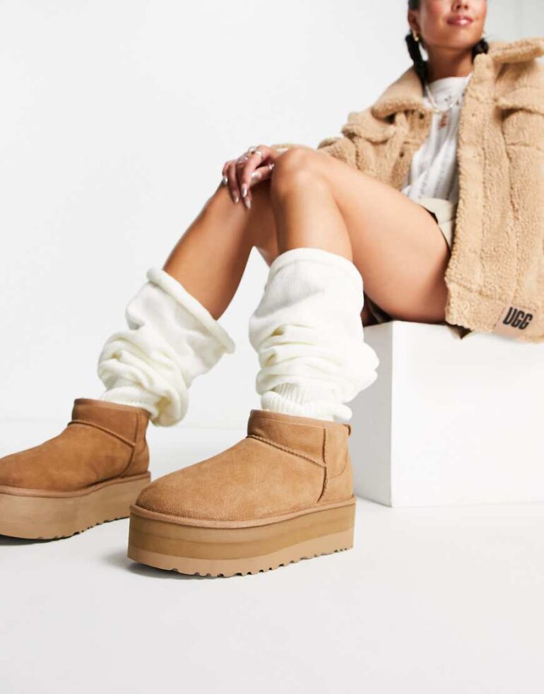 UGG classic ultra mini platform boots in chestnut-Brown
