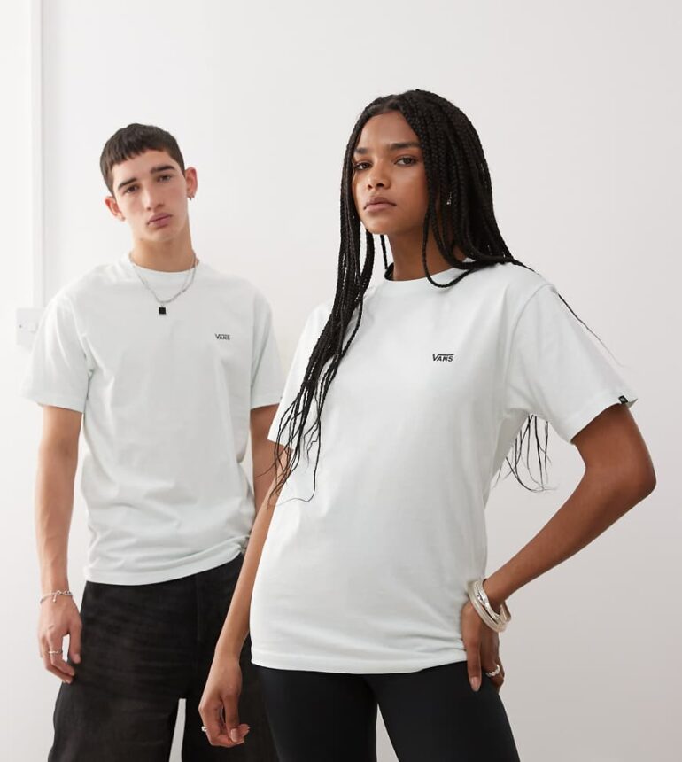 Vans left chest logo t-shirt in mint - Exclusive to ASOS-Green