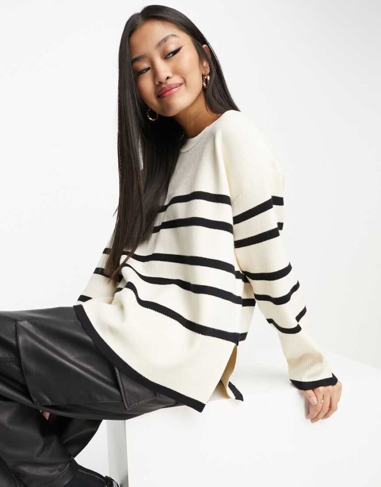 Vero Moda striped jumper in mono-Multi