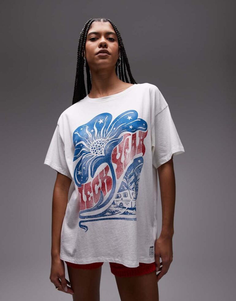Wrangler x Lainey Wilson oversized printed t-shirt in white