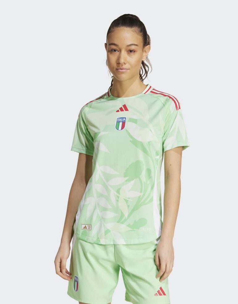 adidas performance Italy 25 (women's team) away authentic jersey in glory mint-Green