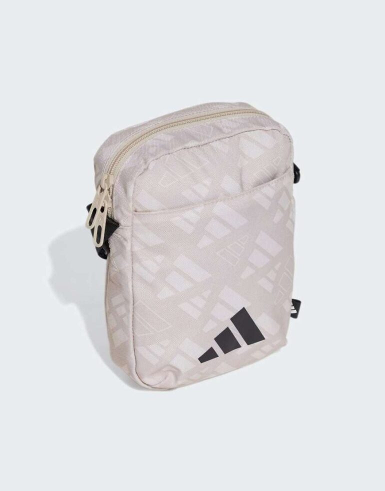 adidas performance Linear printed organizer in beige / orbit grey / black-Neutral