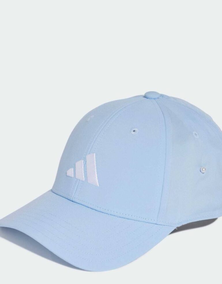 adidas performance New logo embroidered baseball cap in glow blue / white