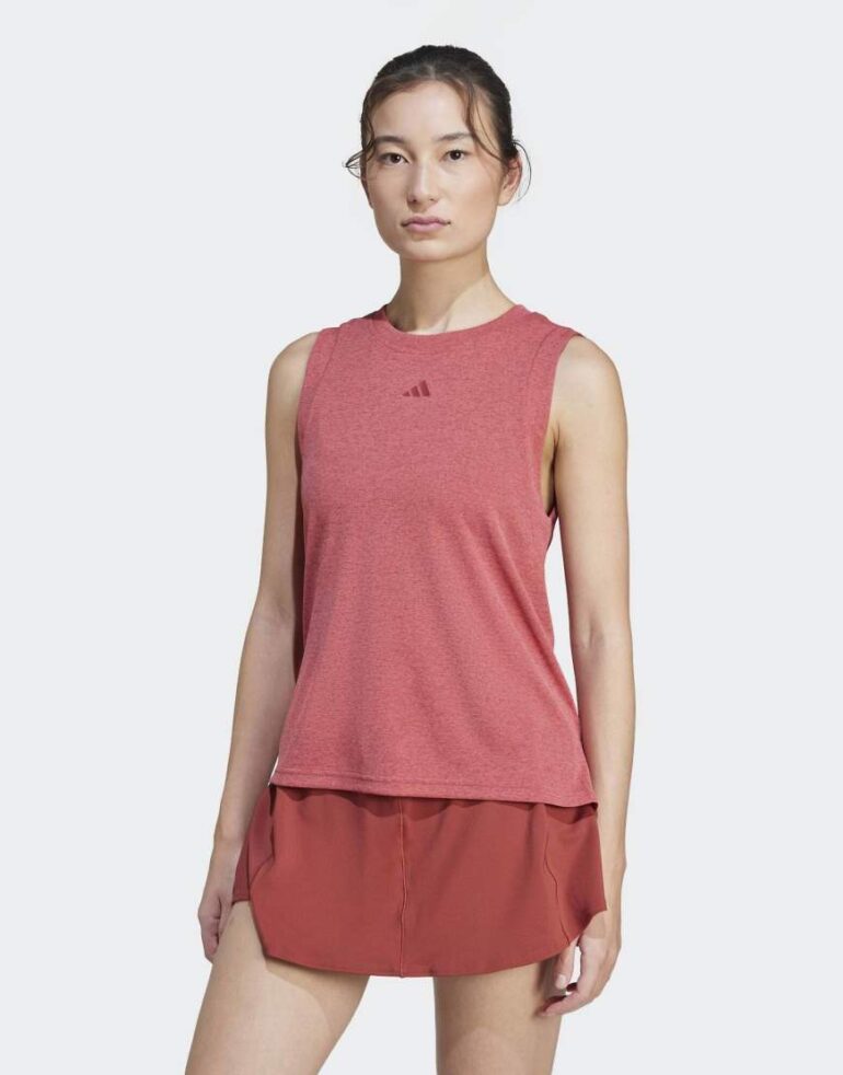 adidas performance Tennis climacool+ match tank top in preloved ruby-Red
