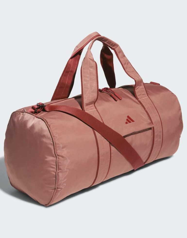 adidas performance Yoga duffel bag in warm clay / preloved ruby-Red