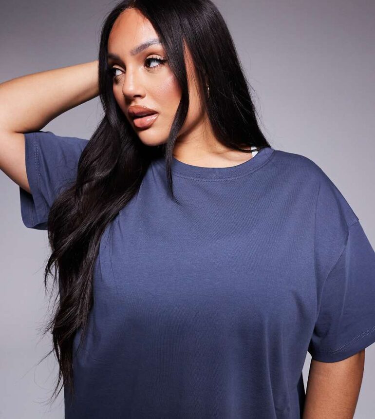 4505 Curve Icon oversized cotton t-shirt with quick dry finish in navy