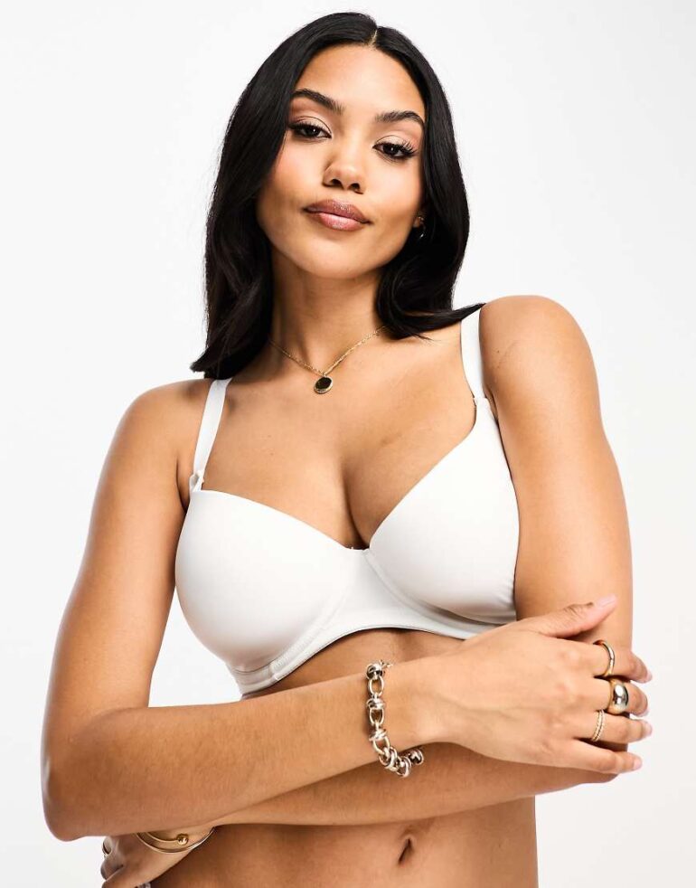 ASOS DESIGN Fuller Bust moulded t-shirt bra in white