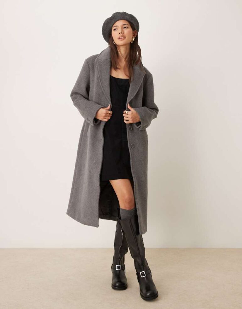 Abercrombie & Fitch tailored coat in grey
