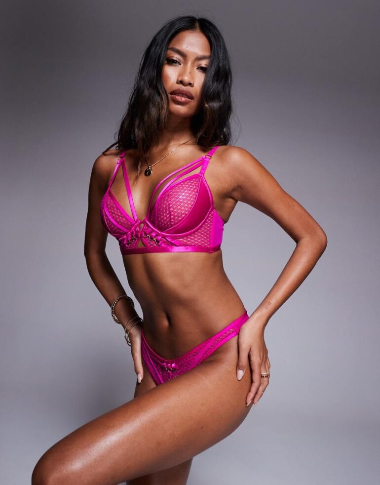Ann Summers Evoke non padded plunge bra in pink