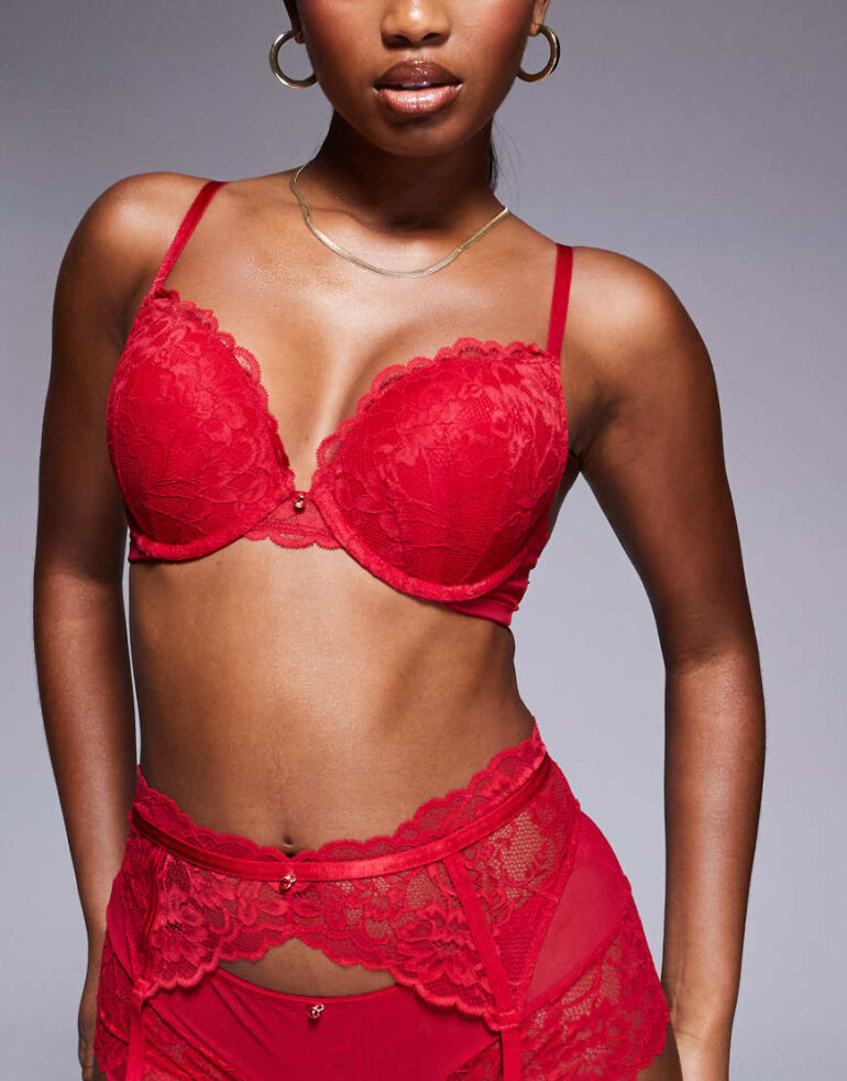 Ann Summers Sexy lace padded boost bra in red