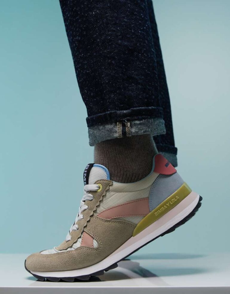 BIMBA Y LOLA colour block trainers in beige multi-Neutral