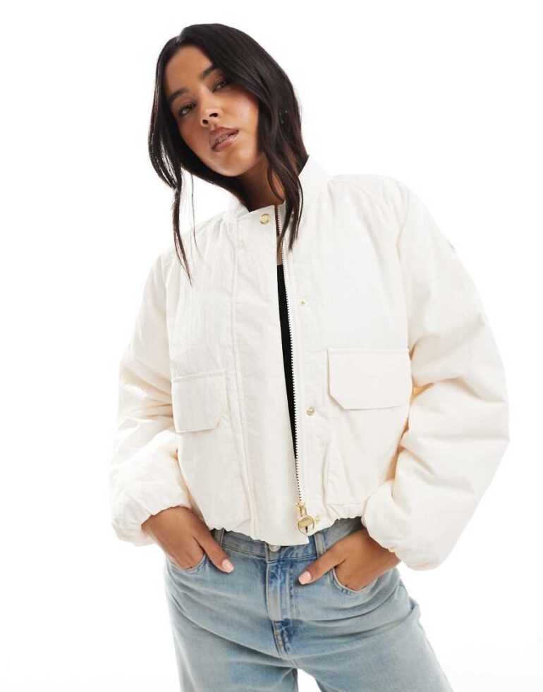 Barbour International costello jacket in ecru-Neutral