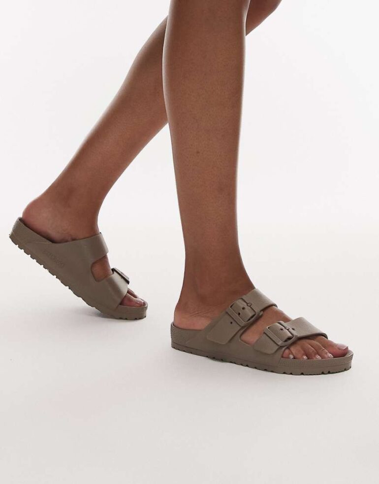 Birkenstock EVA arizona sandal in taupe-Grey