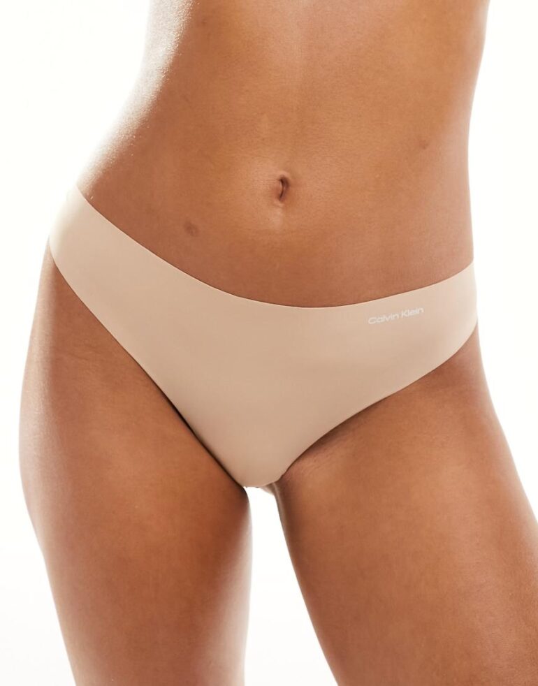 Calvin Klein Invisibles micro thong in beige-Neutral