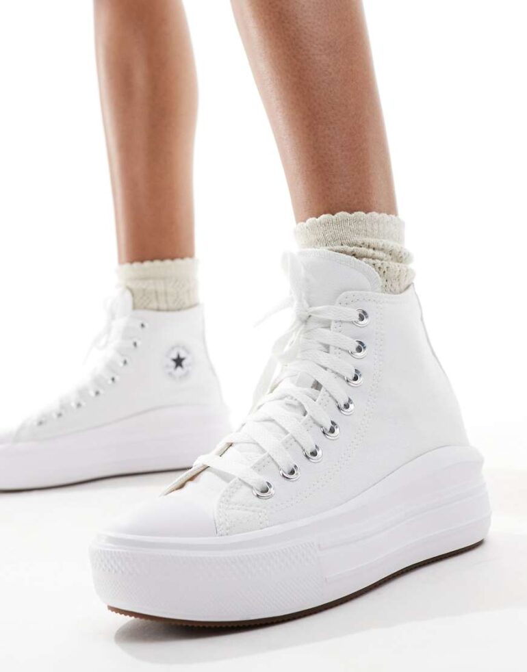 Converse Chuck Taylor All Star Move Hi trainers in white