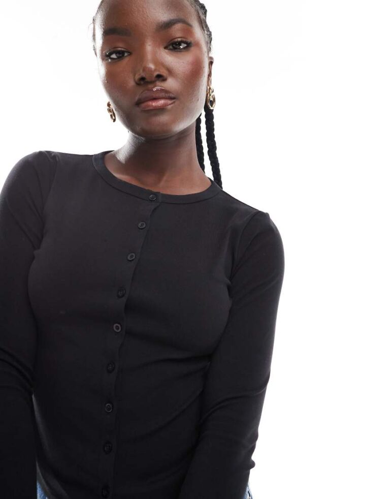 Cotton On long sleeve cardigan in black