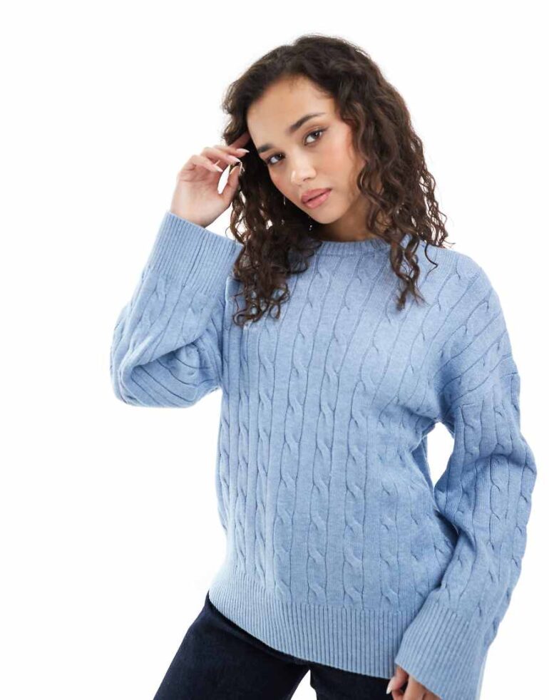 Cotton On lux crew pullover in cobalt-Blue