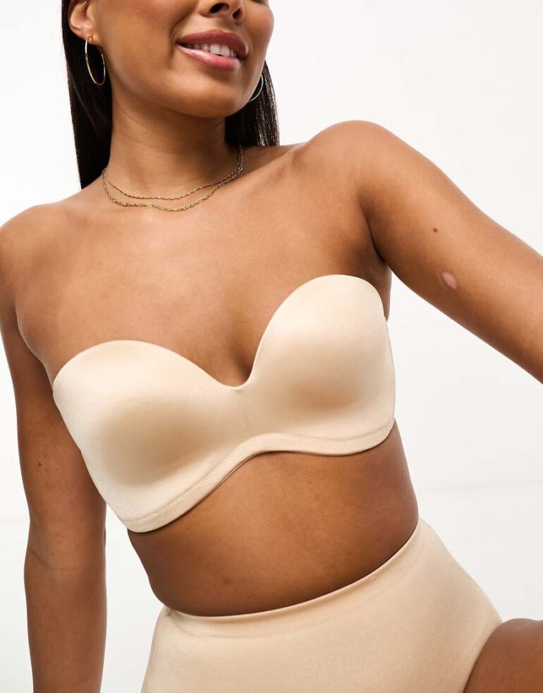 Dorina Mix & Match Sublime Scuplt wirefree strapless bandeau bra in beige-Neutral