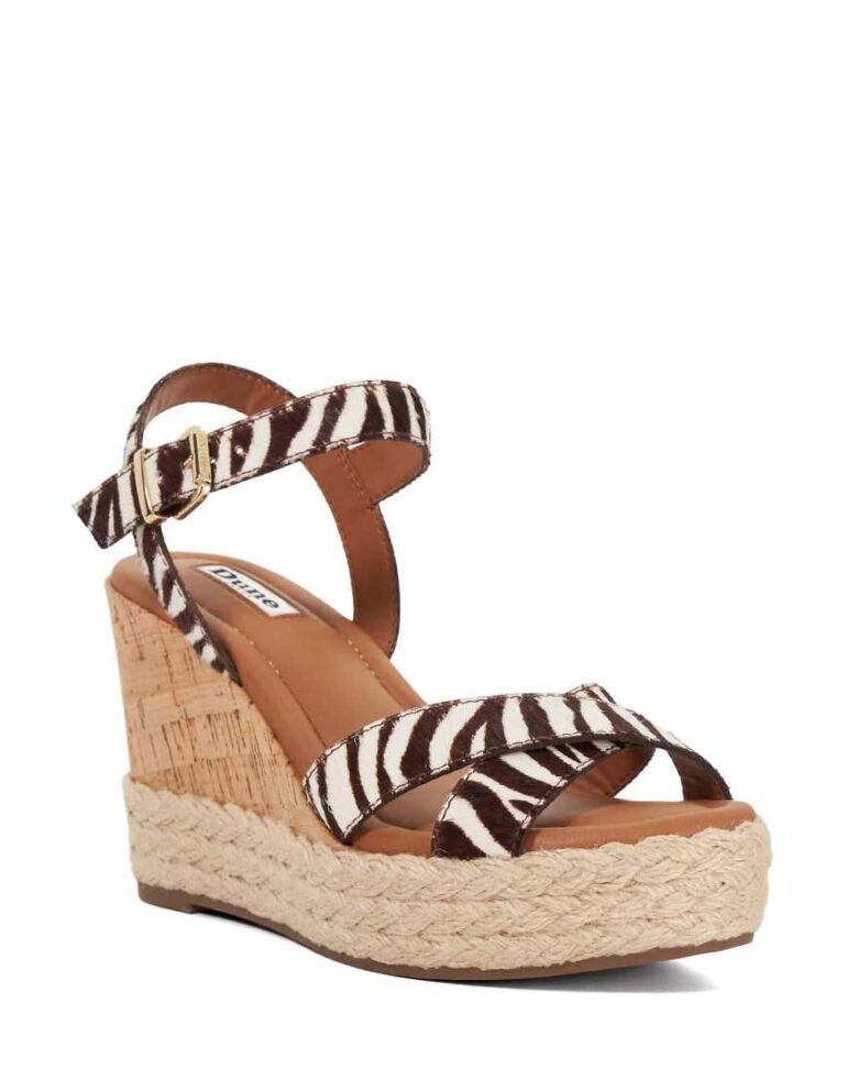 Dune London Kindest wedges in zebra-Multi