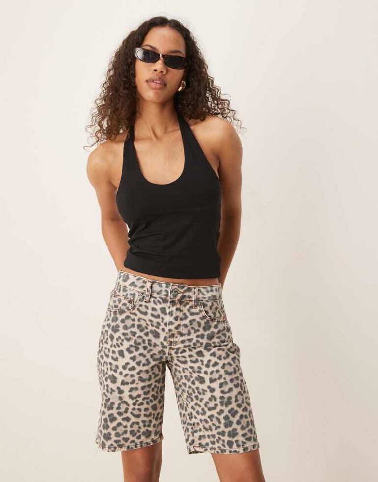 Gina Tricot halterneck top in black