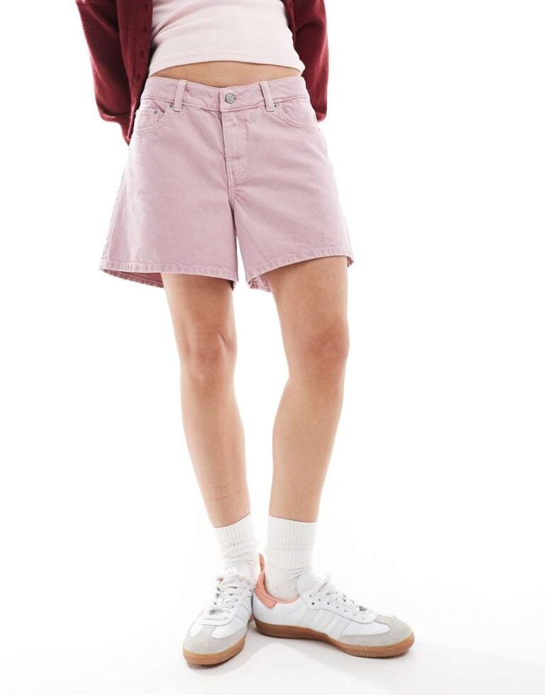 JJXX denim shorts in light pink