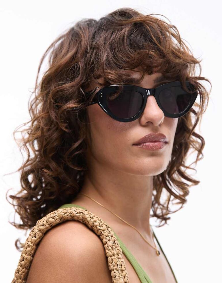 Jimmy Fairly The Lucia slim cat eye sunglasses in black