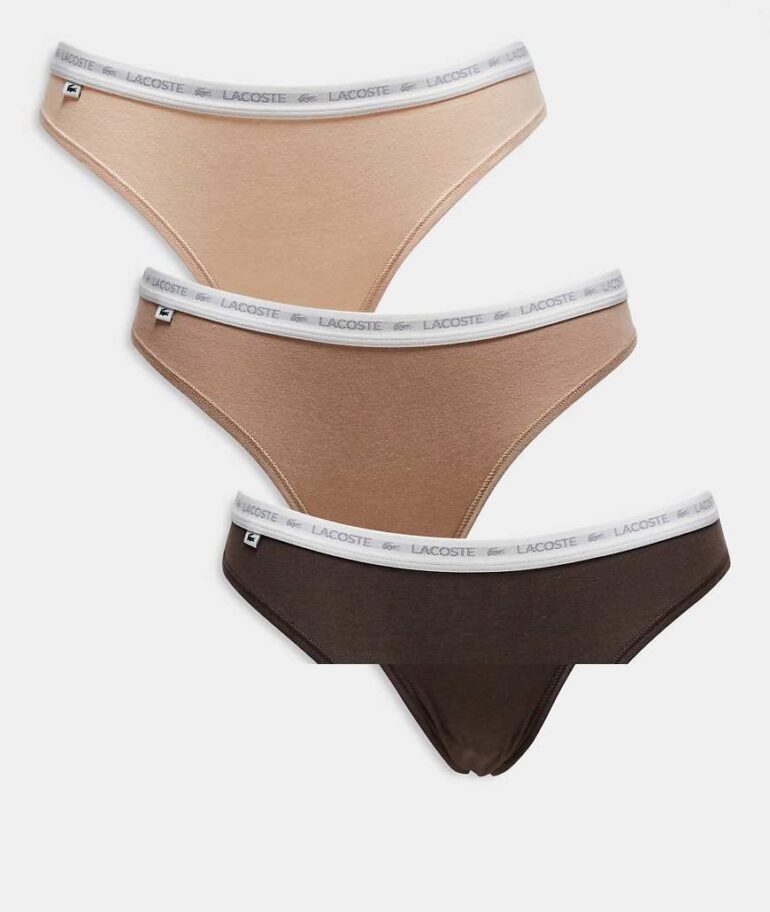 Lacoste 3 pack thongs in multi