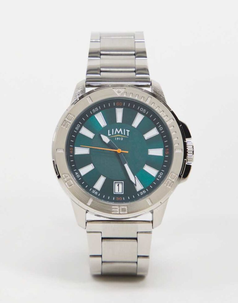 Limit bracelet watch in silver with green dial