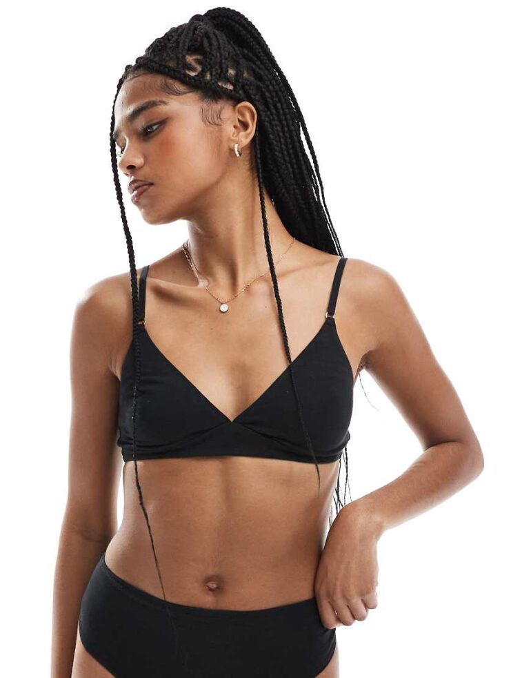 Lindex cotton soft bra in black