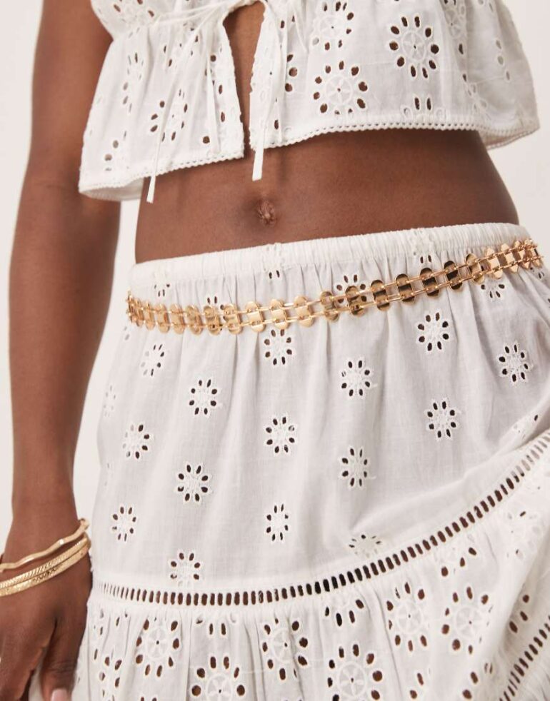 My Accessories mini link chain belt in gold