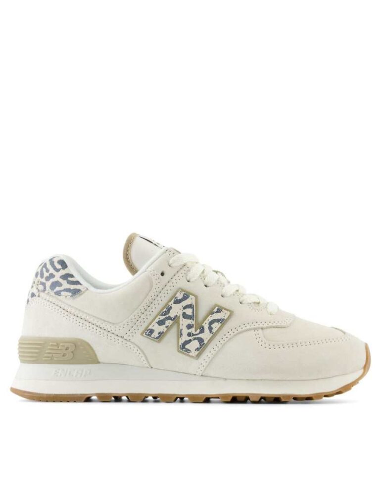 New Balance New balance 574 trainers in white with leopard print - WHITE