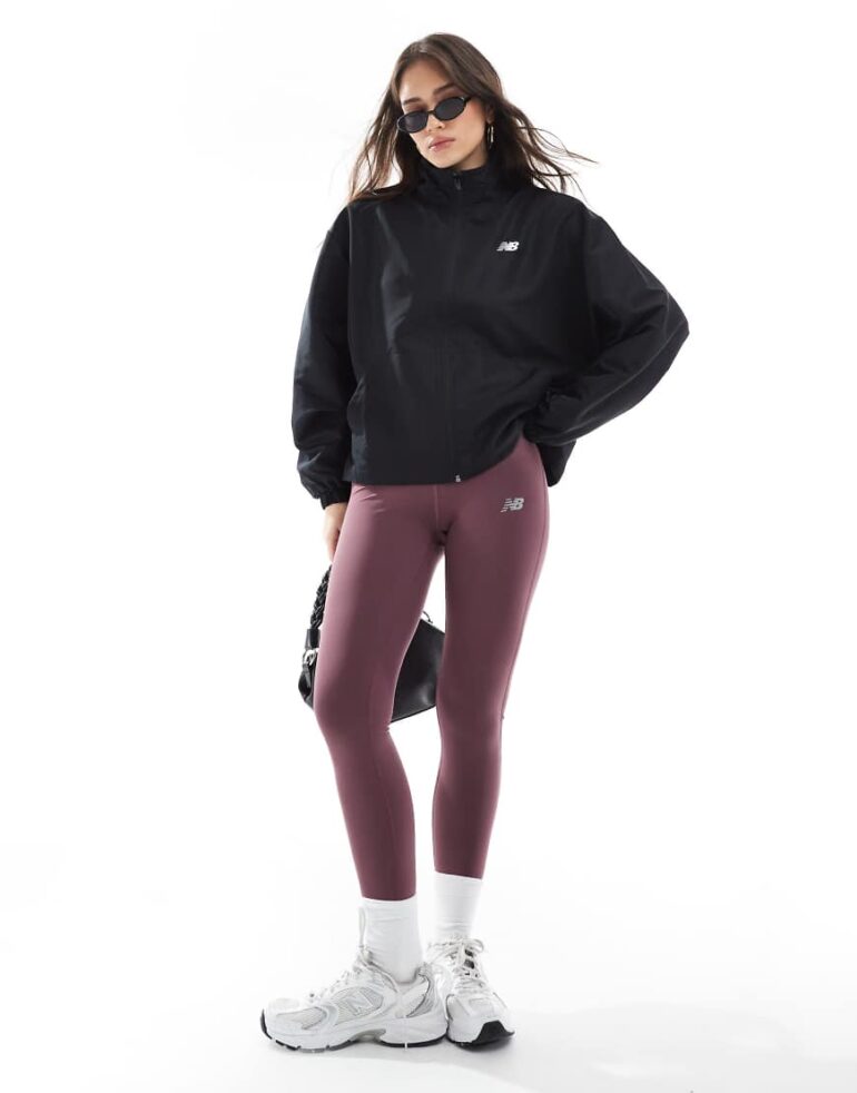 New Balance Sport essentials oversized jacket in black-Grey