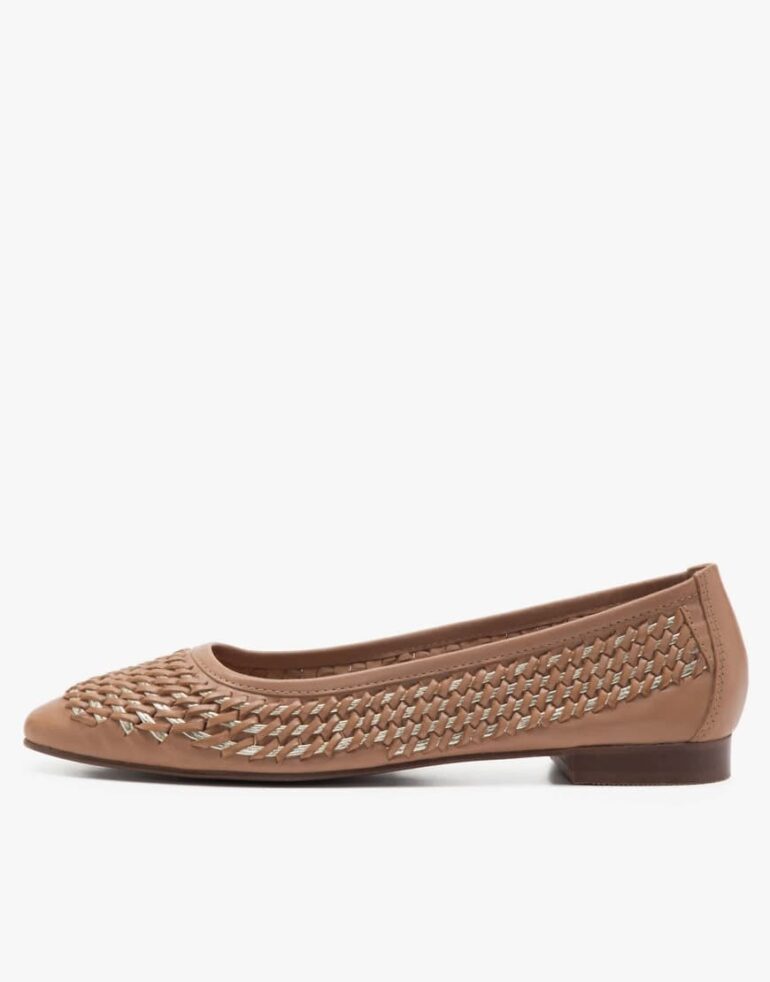 OFF THE HOOK KENTON leather BALLERINA ballet pumps in tan-Brown