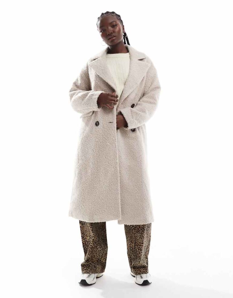 ONLY borg formal coat in stone-Brown