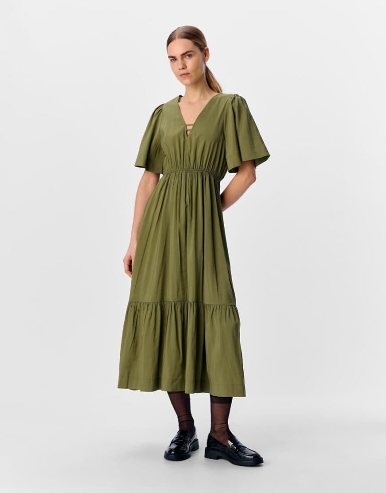 Object Maxi dress in khaki-Green