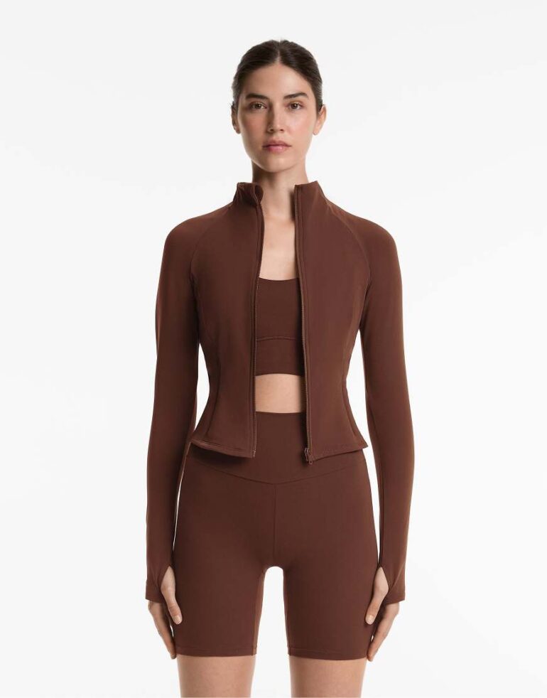 Oysho Light warm jacket in brown