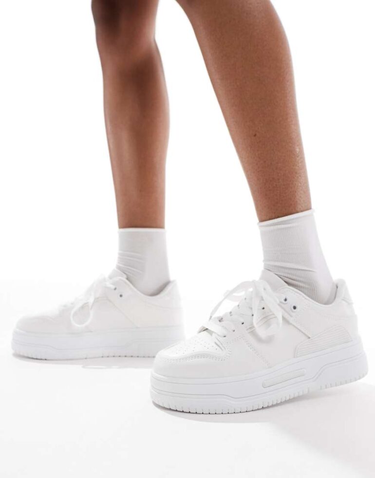 SEQWL Buzz platform trainers in white
