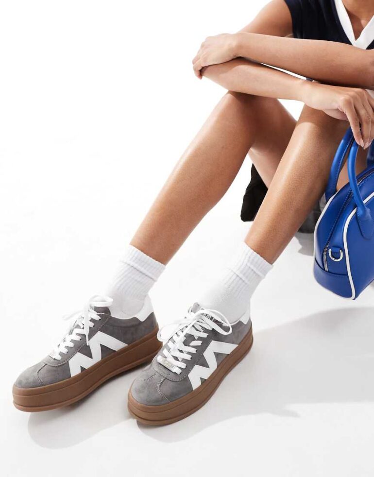 Steve Madden Opponent flatform trainers in grey suede