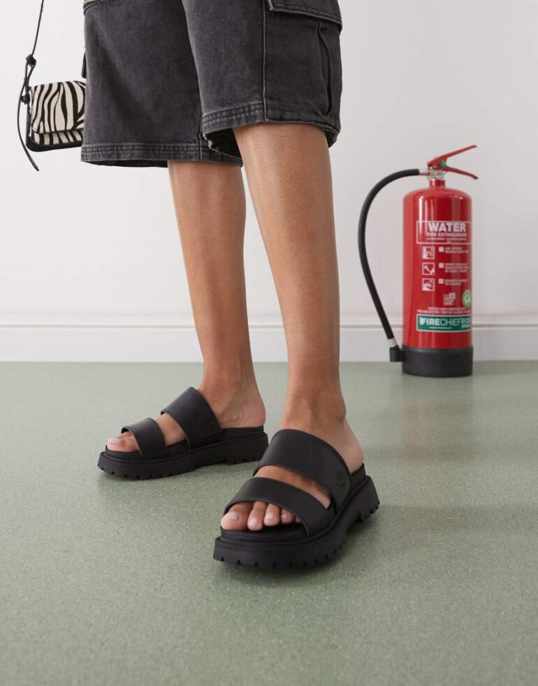 Timberland Clairemont Way sandals in black leather